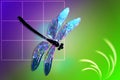 Glass dragonfly with effect of holography Royalty Free Stock Photo