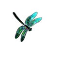 Glass dragonfly with effect of holography Royalty Free Stock Photo