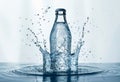 glass drink bottle with water splash Royalty Free Stock Photo