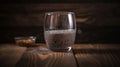 Glass with drink and chia seeds, generative ai