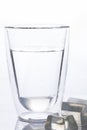 Glass of drinking water and ice Royalty Free Stock Photo