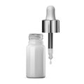 Glass dropper bottle, isolated serum container mockup Royalty Free Stock Photo