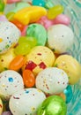 Glass, easter basket of candy Royalty Free Stock Photo