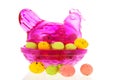 Glass easter chicken with eggs