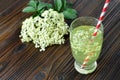 Glass of elder flower drink Royalty Free Stock Photo