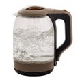 Glass electric kettle with boiling water Royalty Free Stock Photo