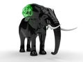 Glass elephant ornament