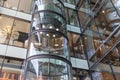 Glass elevator in shopping mall 'Europassage' in Hamburg, Germany