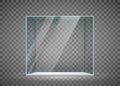 Glass empty cube isolated on a transparent background