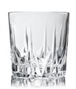 Empty glass for whiskey on white background