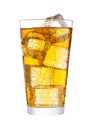 Glass of energy carbonated soda drink with ice Royalty Free Stock Photo