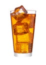 Glass of energy carbonated soda drink with ice Royalty Free Stock Photo