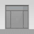 Glass entrance door.