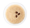 Glass of Espresso Martini with coffee beans on white background. Alcohol cocktail Royalty Free Stock Photo