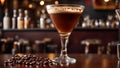 Glass of espresso martini coffee drink refreshment beverage cocktail liquor bar sweet Royalty Free Stock Photo