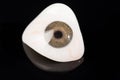 Glass eye prosthetic or Ocular prosthesis on black