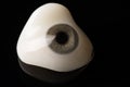 Glass eye prosthetic or Ocular prosthesis on black