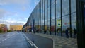 Glass facade of corporate building. International exhibition and convention center Expoforum. New conference centre. Office park. Royalty Free Stock Photo