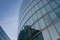 Glass facade, modern architecture with blue sky, morning shoot