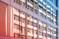 Glass facade of modern office building , window reflection Royalty Free Stock Photo