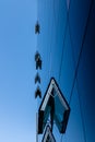 The glass facade of the Royal Library/the Black Diamond, Copenhagen, Denmark.