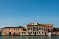 Glass factory and small houses in Murano