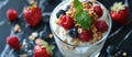 Glass of Yogurt With Berries and Granola Royalty Free Stock Photo