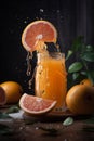 A Glass Filled with Fresh Citrus Juice - A Juicy and Energizing Image. Generative AI.