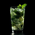 Refreshing Mojito Cocktail With Ice and Mint Leaves