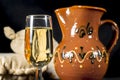 Glass of fino sherry. Manzanilla wine Royalty Free Stock Photo