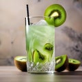 A glass of fizzy kiwi soda with a kiwi slice4