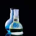 Flask with a chemical reagent Royalty Free Stock Photo