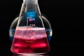 Glass flask with a chemical reagent. Royalty Free Stock Photo