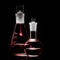 Glass flask with a chemical reagent. Royalty Free Stock Photo