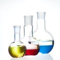 Glass flask with a chemical reagent Royalty Free Stock Photo
