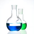 Glass flask with a chemical reagent.