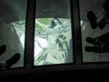 Glass floor in CN Tower, Toronto. Ontario, Canada. Royalty Free Stock Photo