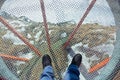 Glass floor - viewpoint at mountains Royalty Free Stock Photo