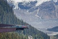 Glass floored Columbia Icefield Skywalk suspended over the valley in Jasper National Park, Alberta, Canada