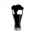 Glass of foamy beer vector icons
