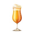 Glass with foamy beer on white background. Royalty Free Stock Photo