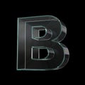 Glass font 3d rendering, letter B