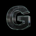 Glass font 3d rendering, letter G