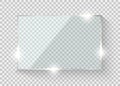 Glass frame. Shine glossy banner or window. Vector realistic framework panel template