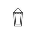 Glass of frappe line icon