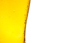 Glass of fresh beer with drops on white background Royalty Free Stock Photo