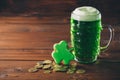 Glass of fresh cold green beer Royalty Free Stock Photo