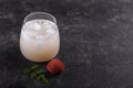 Glass of fresh cold lychee juice