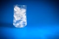 A glass of fresh cool water and ice cubes Royalty Free Stock Photo