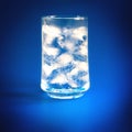 A glass of fresh cool water and ice cubes Royalty Free Stock Photo